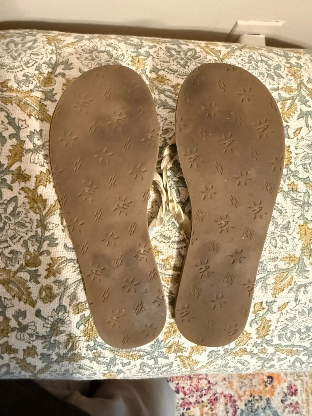 O'Neill Metallic Gold Braided Flips Flops